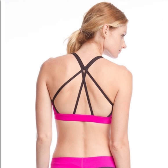 Strap Back Hot Pink Sports Bra - Picture 3 of 3